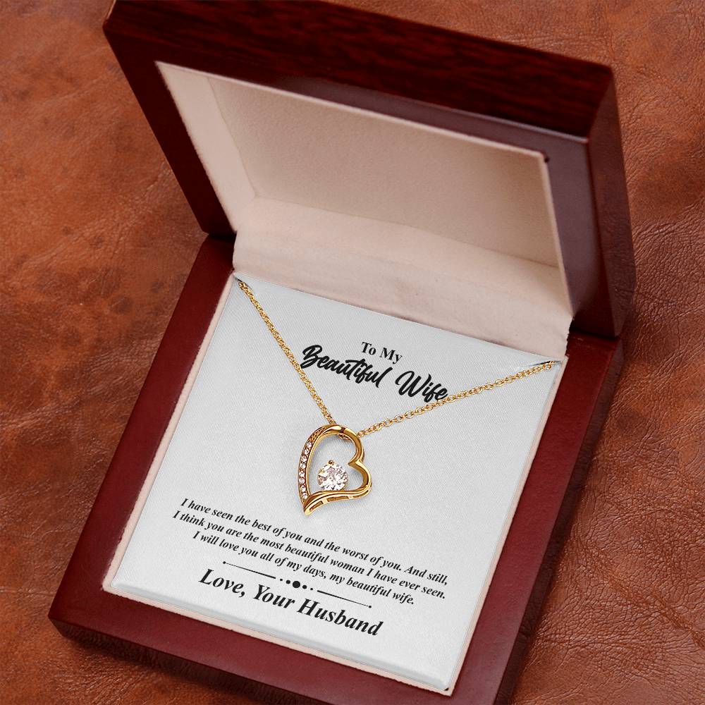Beautiful Wife Heart Necklace Gift