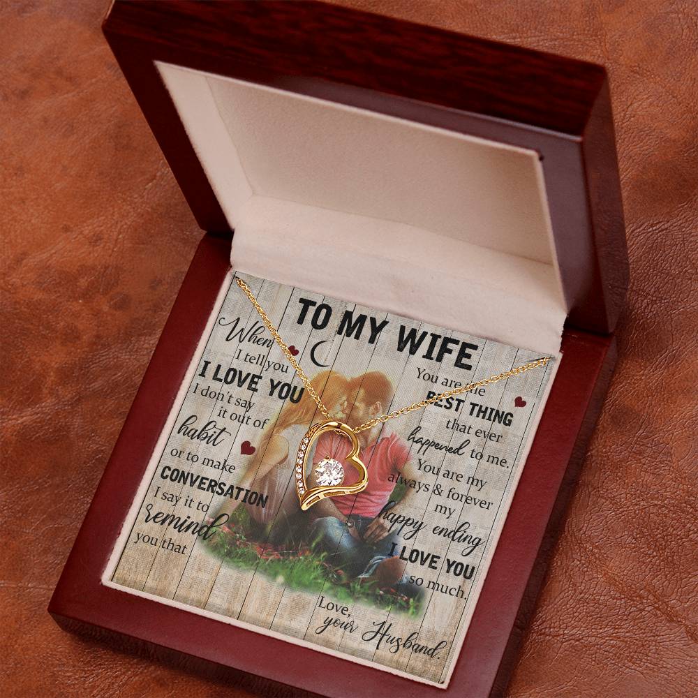 Wife The Best Thing That Happened To Me Heart Necklace Gift