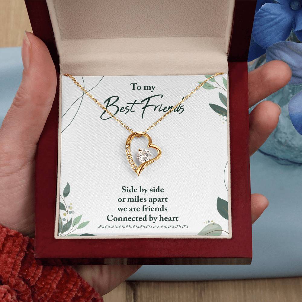 Best Friends Heart Necklace Gift