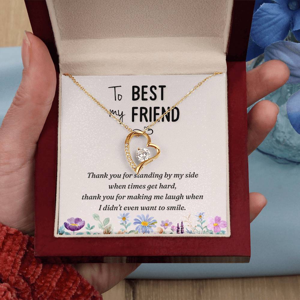 To My Best Friend-Thank you Heart Necklace Gift