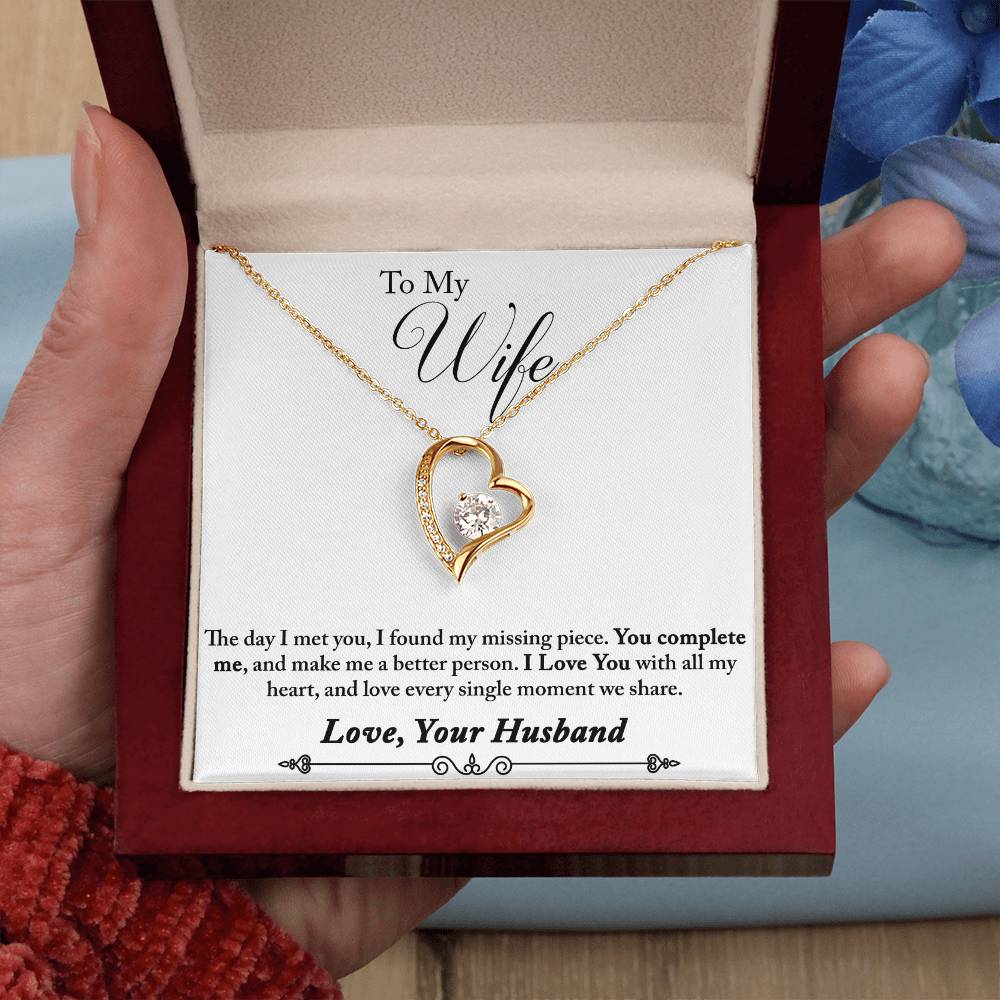 Husband to wife Heart Necklace Gift