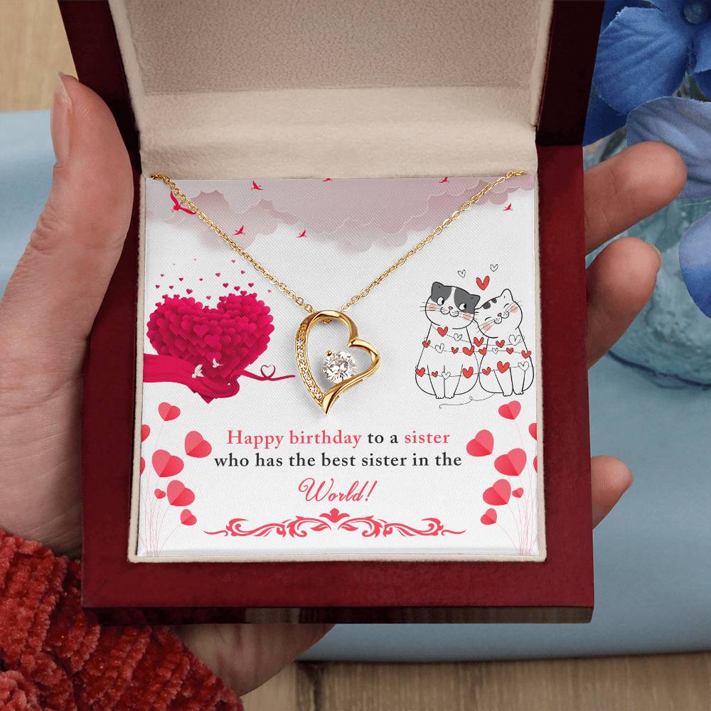 Sister Birthday Heart Necklace Gift