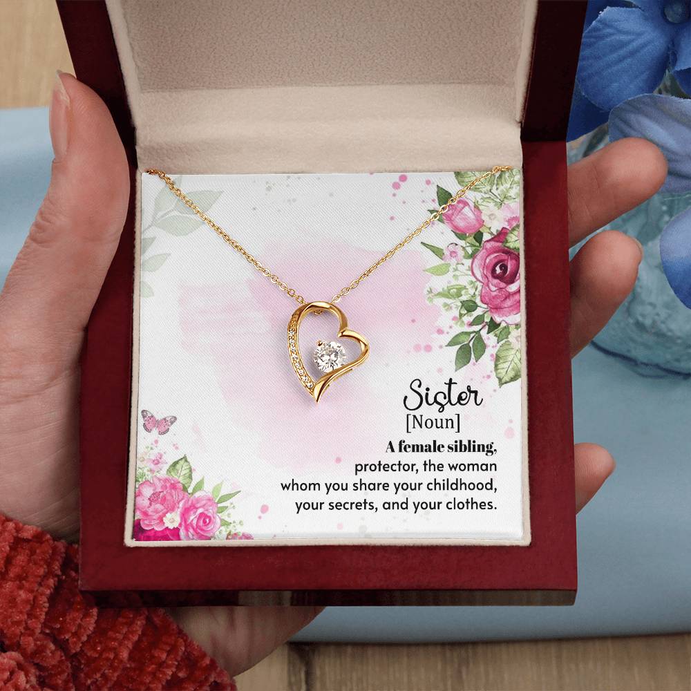 Sister Heart Necklace Gift