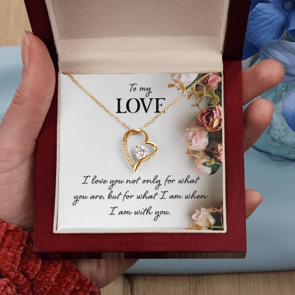 To My Love Floral Heart Necklace Gift