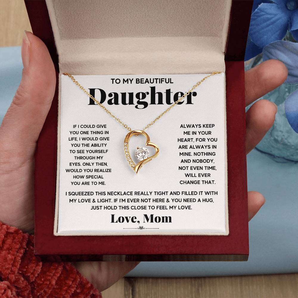 To My Beautiful Daughter Necklace From Mom