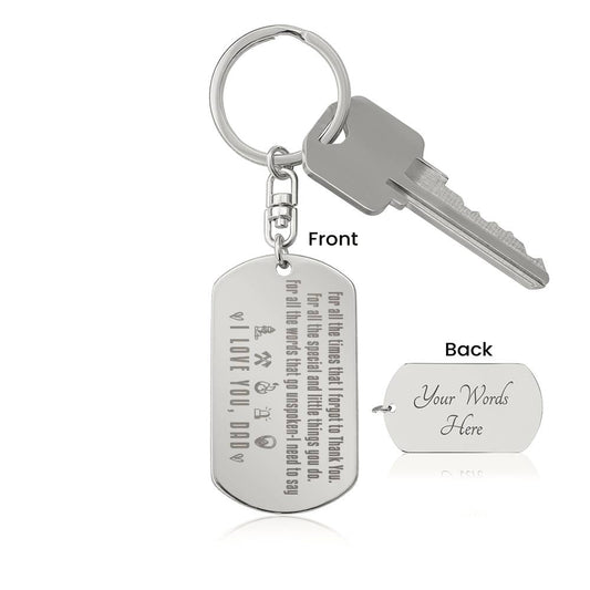 Dad Keychain Engraved Key Chain Gift