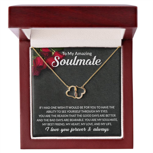 Soulmate Best Friend 10k Gold Diamond Infinity Heart Necklace Gift-FashionFinds4U