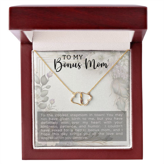Stepmother 10K Gold Diamond Infinity Hearts Necklace-FashionFinds4U