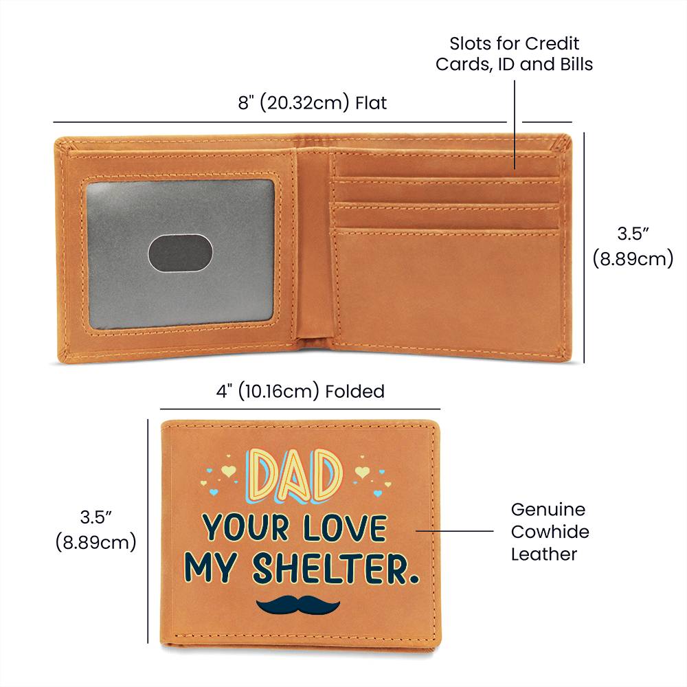 Dad Your Love My Shelter Leather Wallet