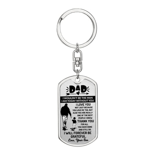 Personalized Dad Dog Tag Key chain From Son