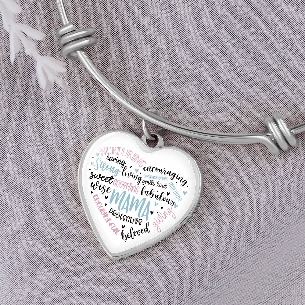Mama Heart Bangle Bracelet Gift