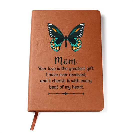 Mom Butterfly Leather Journal