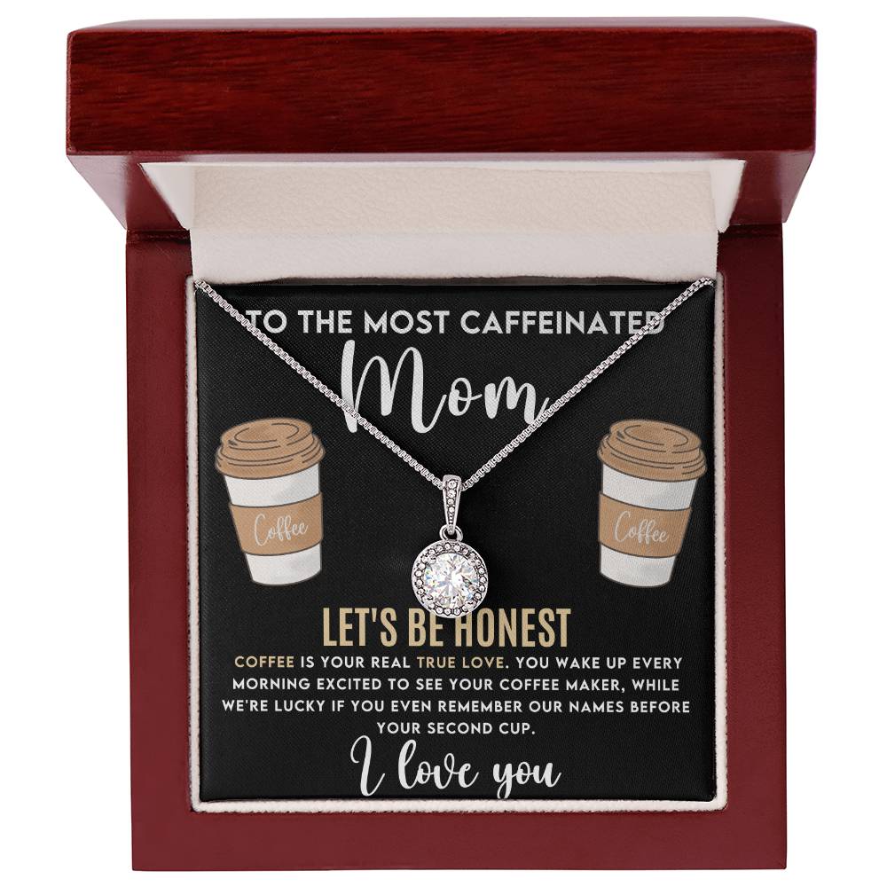 Coffee Loving Mom Hope Necklace Gift