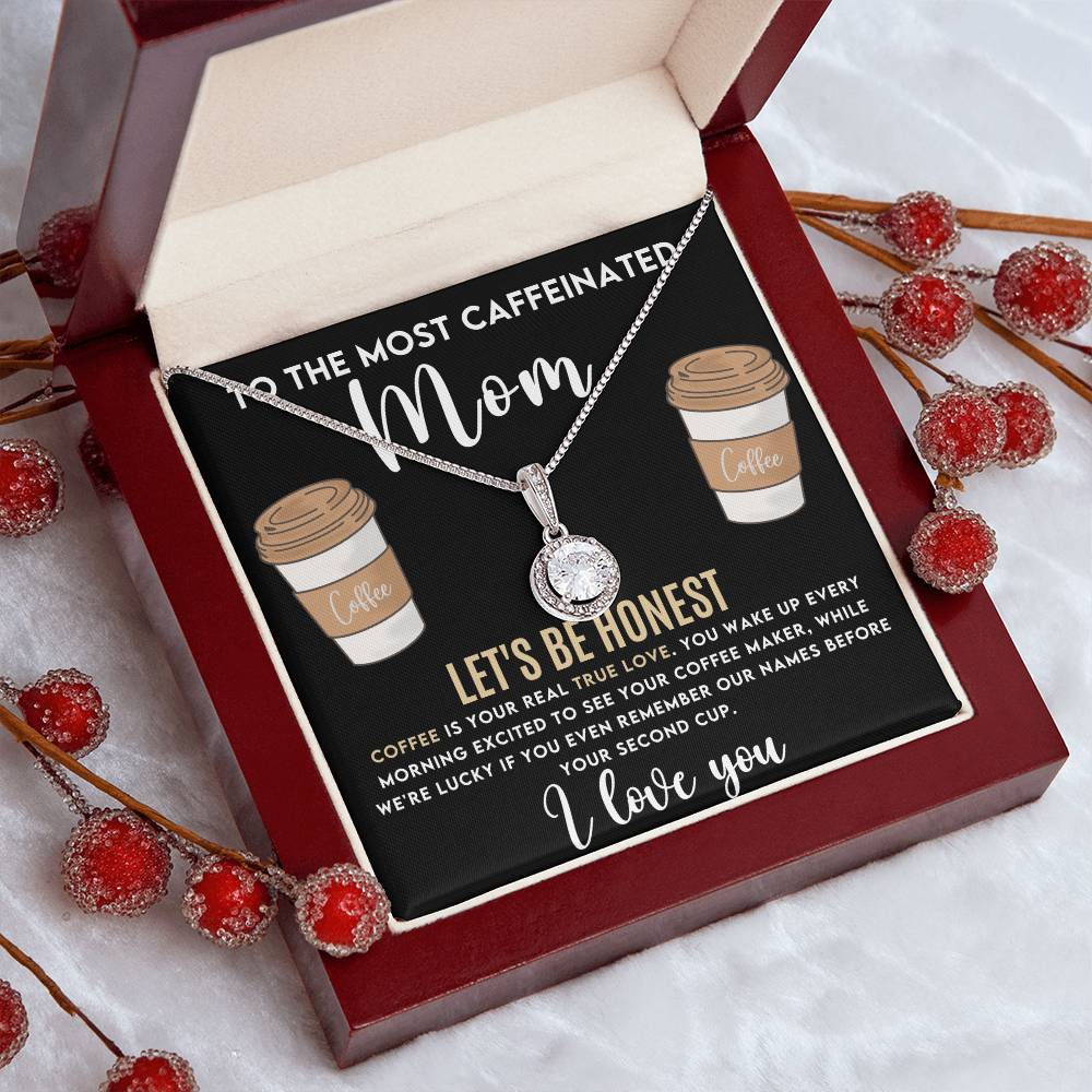 Coffee Loving Mom Hope Necklace Gift