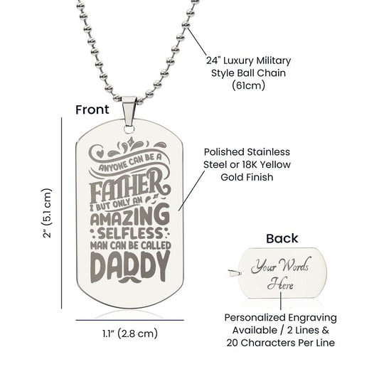 Selfless Father Engraved Dog Tag Necklace-FashionFinds4U