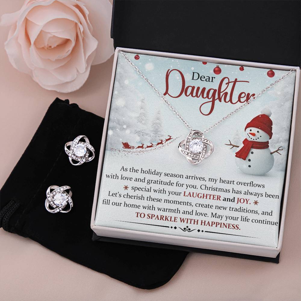 Daughter Necklace and Earring Christmas Gift Set