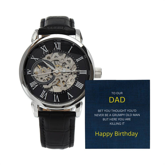 Dad Men's Mechanical Watch with LED Gift Box