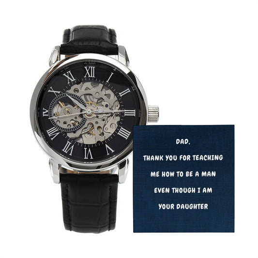 Funny Dad from Daughter Men's Mechanical Watch with LED Gift Box