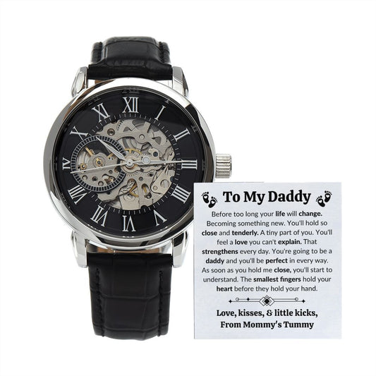 To My Daddy Men's Openwork Watch with Lighted Gift Box-FashionFinds4U