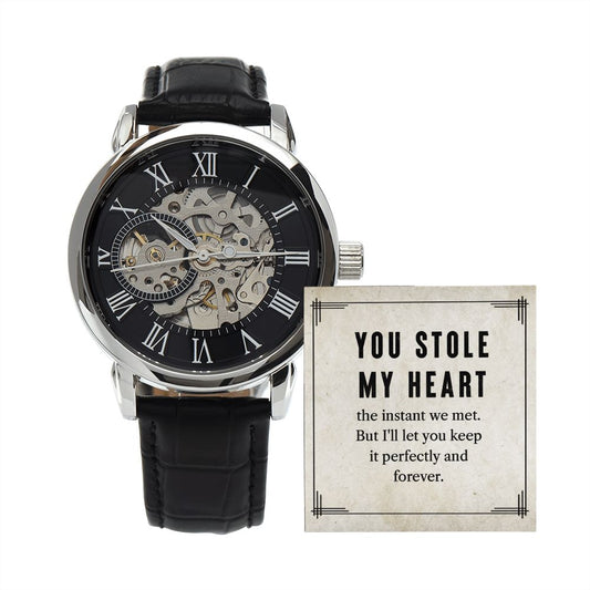 You Stole My Heart Openwork Watch with Lighted Gift Box-FashionFinds4U