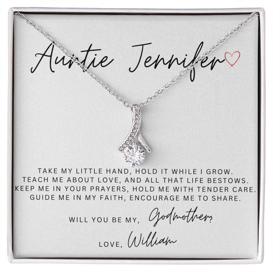 Personalized Will You Be My Godmother Alluring Beauty Necklace