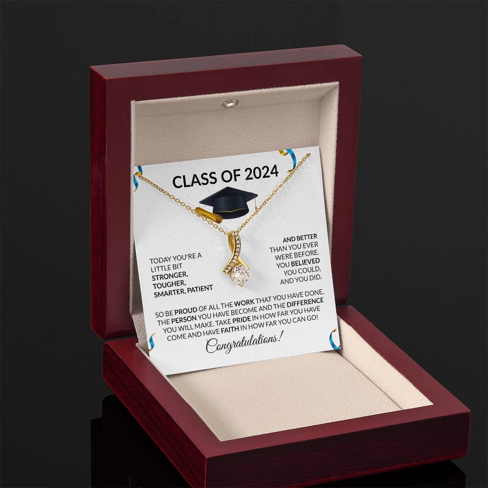 Class of 2024 Graduation Petite Ribbon Necklace Gift