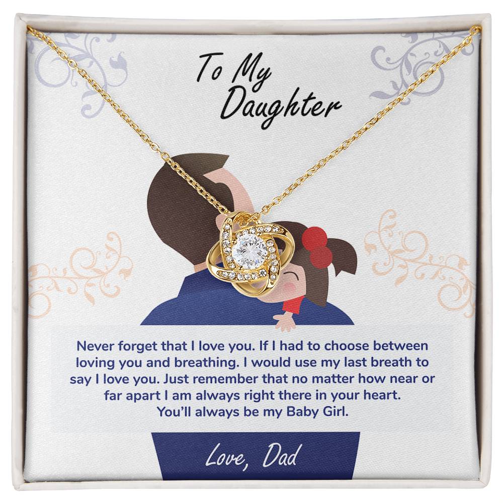 Daughter My Baby Girl Love Knot Necklace