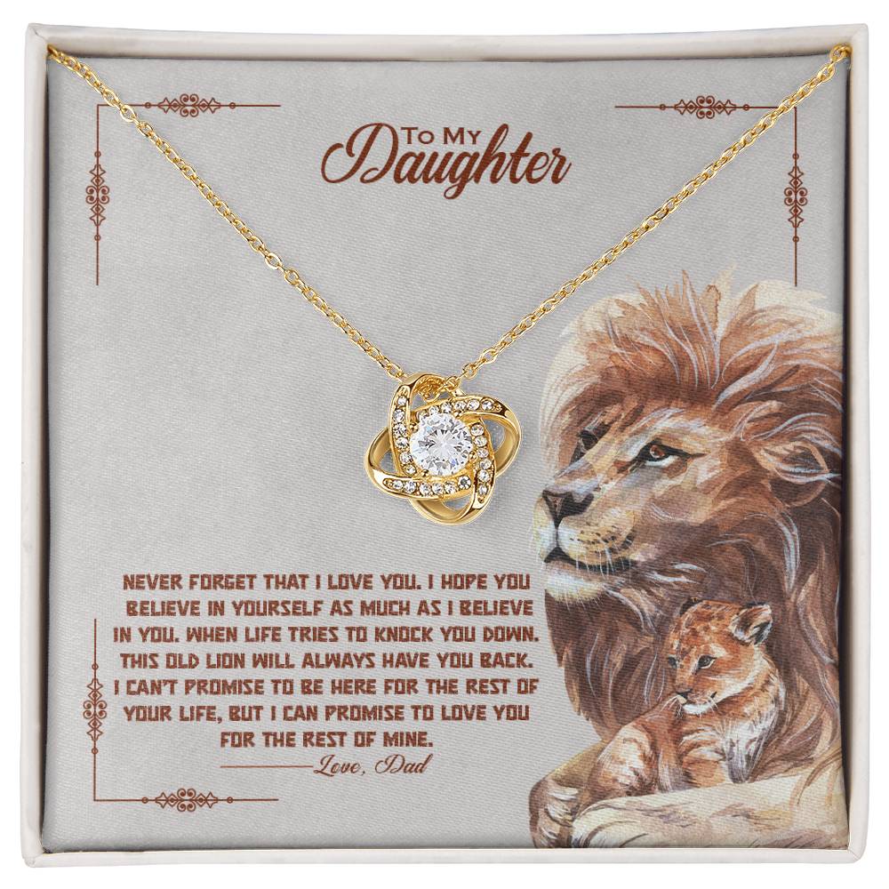 Daughter Always Have Your Back Love Knot Necklace