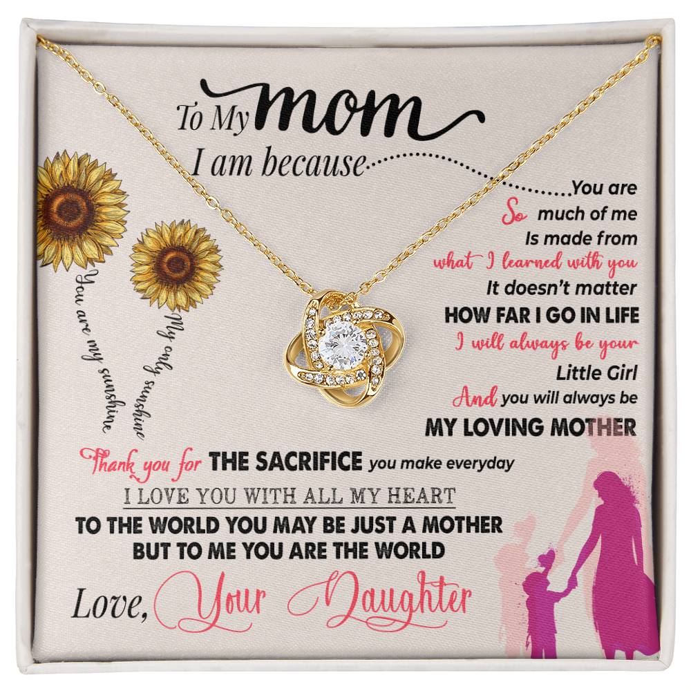 Mom You Are My Sunshine Love Knot Necklace