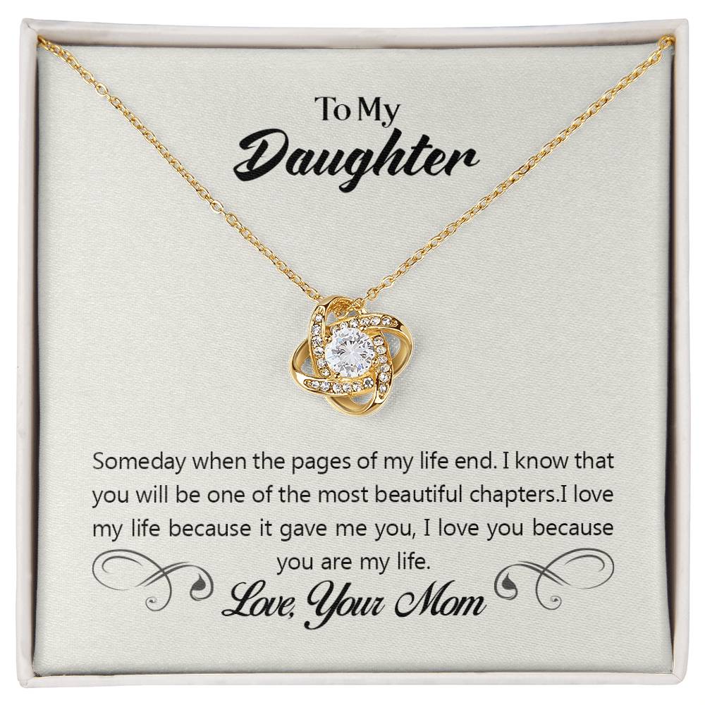 Daughter Pages of Life Knot Necklace