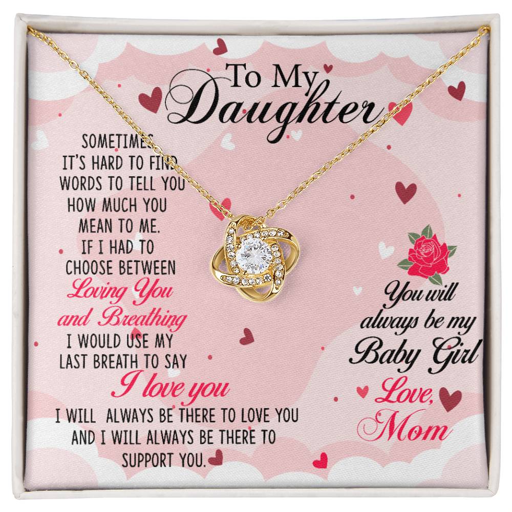 Daughter Baby Girl Knot Necklace