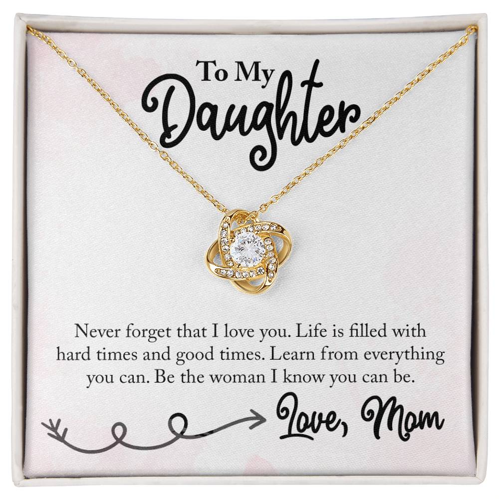 To My Daughter Knot Necklace