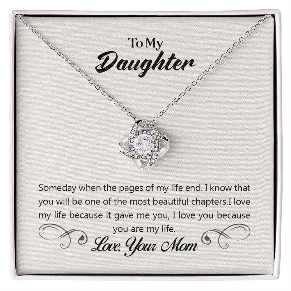 Daughter Pages of Life Knot Necklace