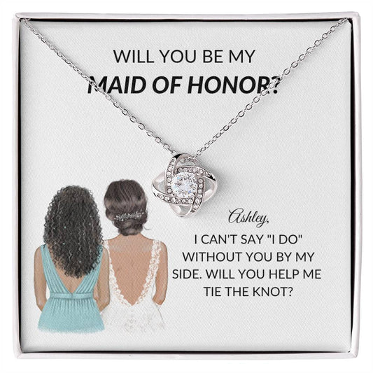 Personalized Maid of Honor Proposal Card Necklace Gift