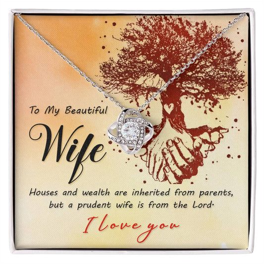 To My Beautiful Wife Knot Necklace
