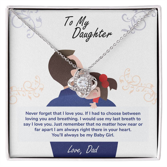 Daughter My Baby Girl Love Knot Necklace