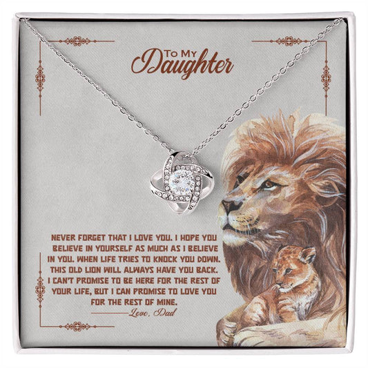 Daughter Always Have Your Back Love Knot Necklace