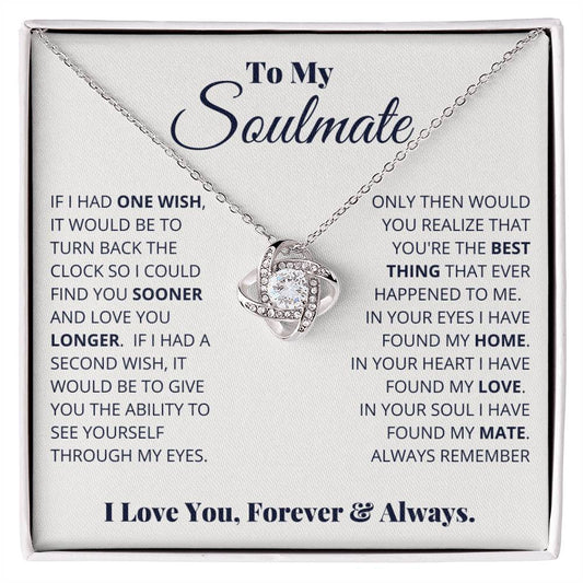 Soulmate I Have Found My Home Love Knot Necklace