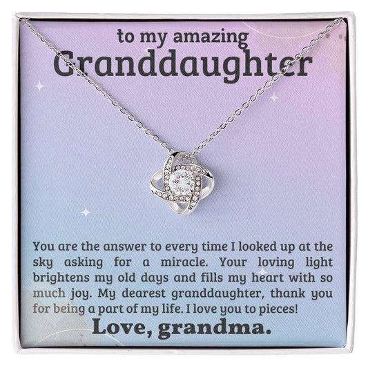 To My Granddaughter Necklace, Xmas Birthday Gift For Granddaughter