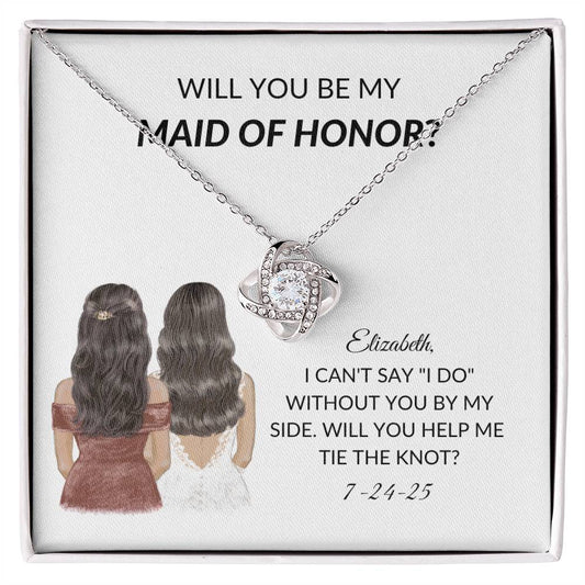 Personalized Maid of Honor Proposal Card Necklace Gift