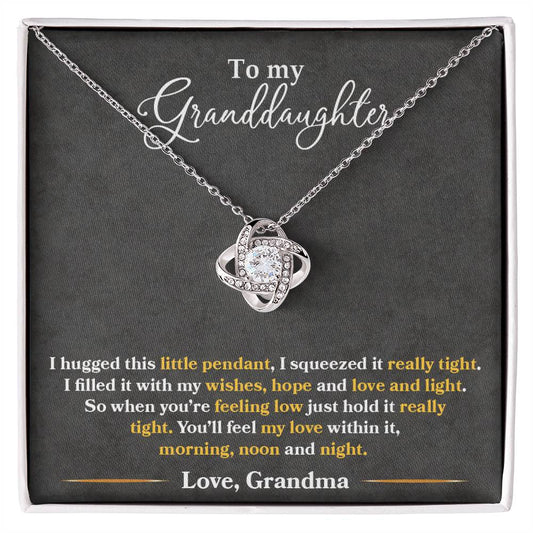 Granddaughter Love and Light Love Knot Necklace