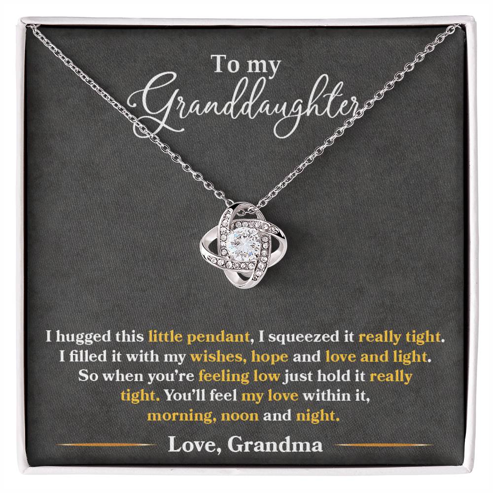 Granddaughter Love and Light Love Knot Necklace