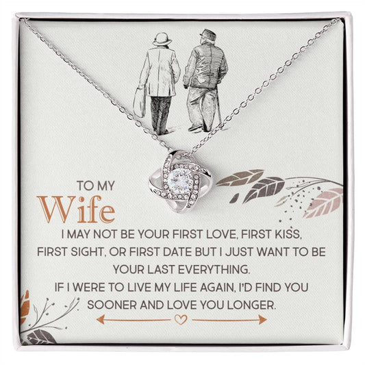 Wife Love You Longer Love Knot Necklace
