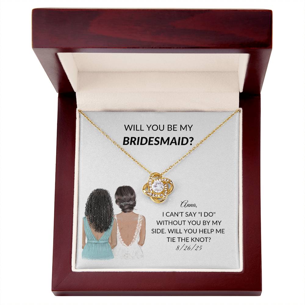 Personalized Bridesmaid Proposal Card Necklace Gift