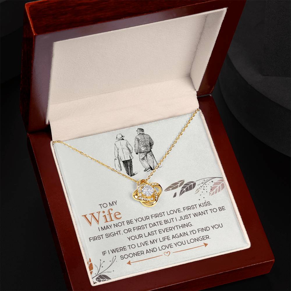 Wife Love You Longer Love Knot Necklace