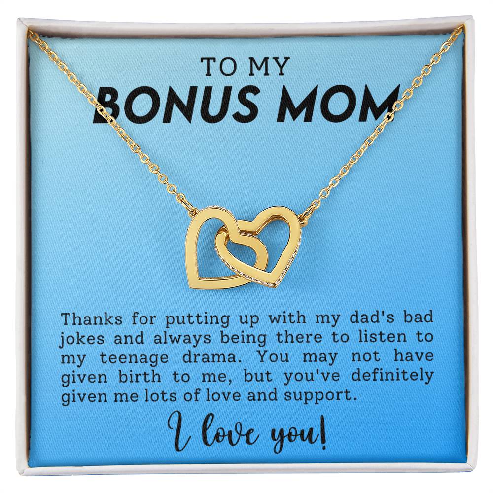 Bonus Mom Humerous Interlocking Hearts Necklace