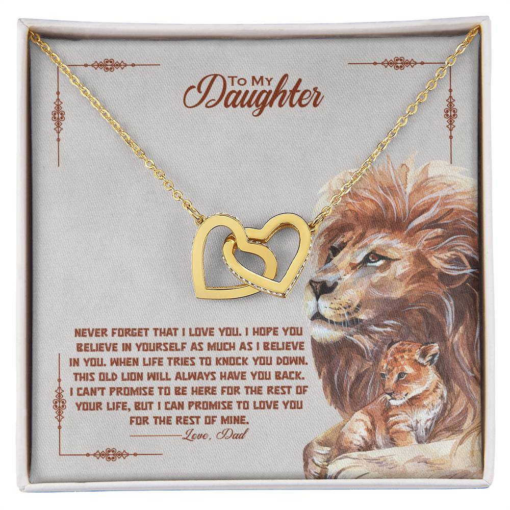 Daughter I Always Have Your Back Interlocking Hearts Necklace