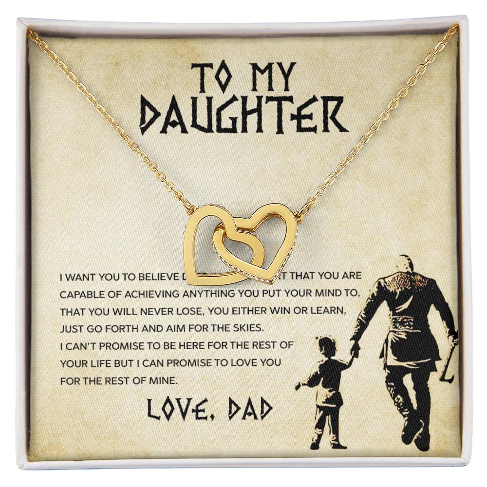 Daughter Aim For The Skys Interlocking Hearts Necklace