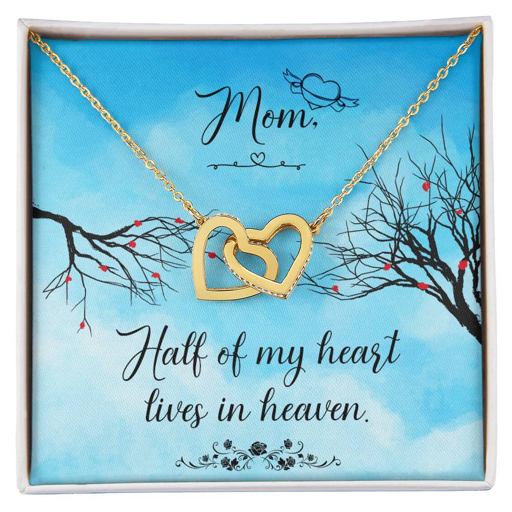 Mom In Heaven Interlocking Hearts Necklace