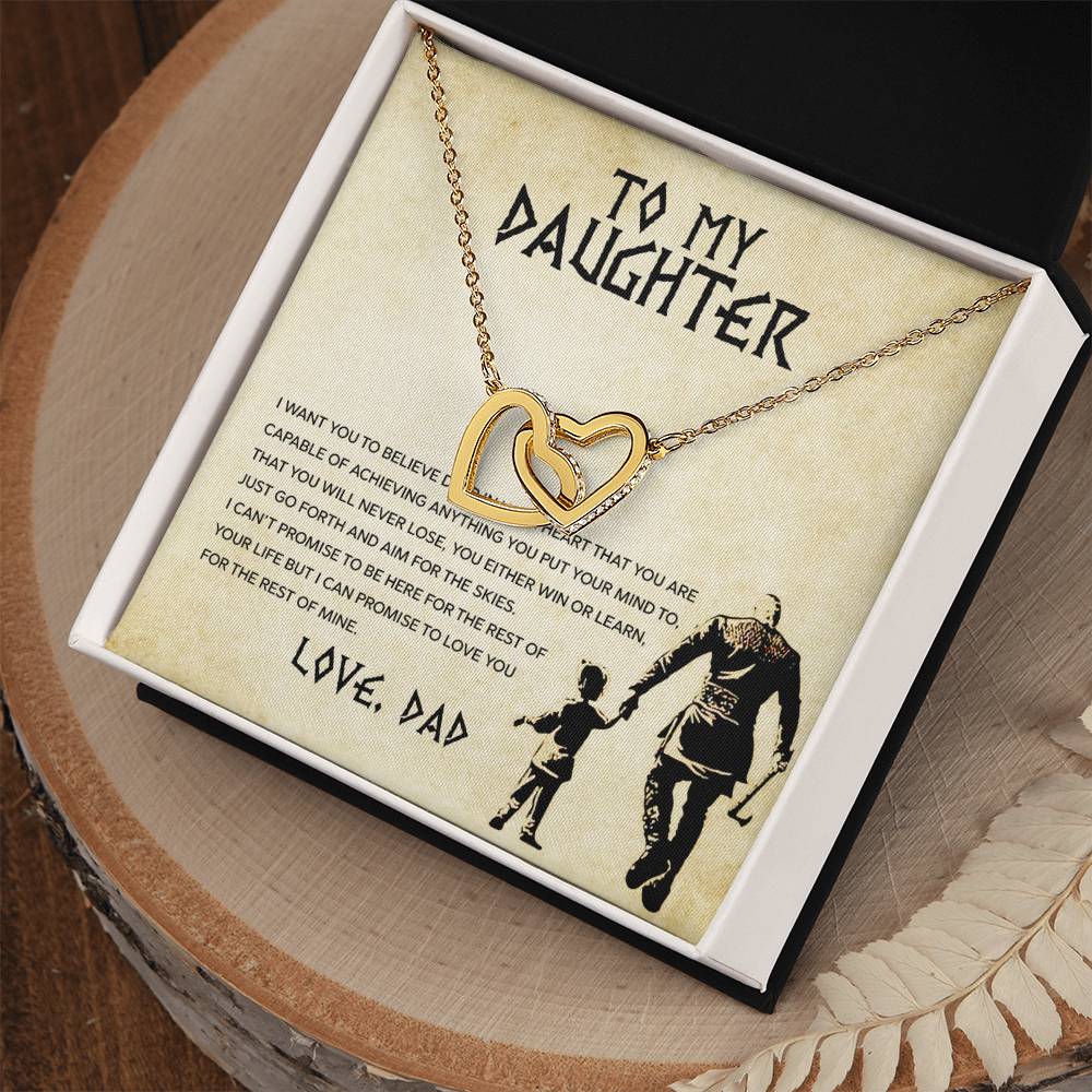 Daughter Aim For The Skys Interlocking Hearts Necklace